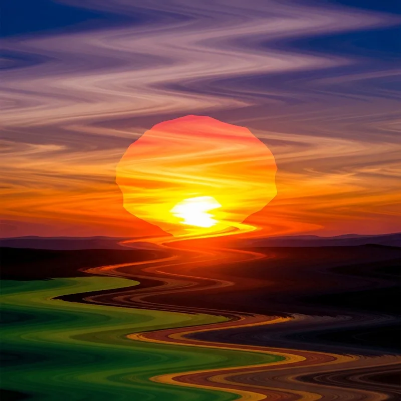 Dreamy Abstract Sunset Landscape