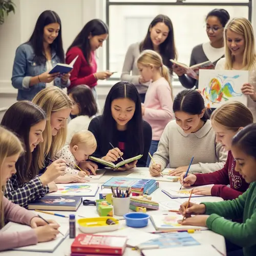 Multicultural Girls Engaged in Playful and Educational Activities