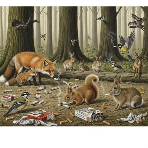 Cute Wildlife Wildlife Cigarette Litter Scene