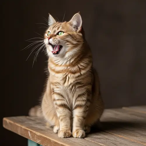Elegant Domestic Cat with Striking Green Eyes