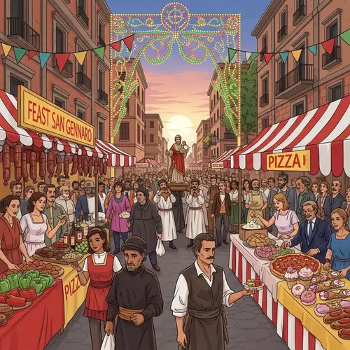 Feast of San Gennaro Illustration - Traditional Italian Festival