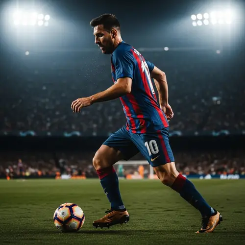Professional Football Player Messi - Action Shot