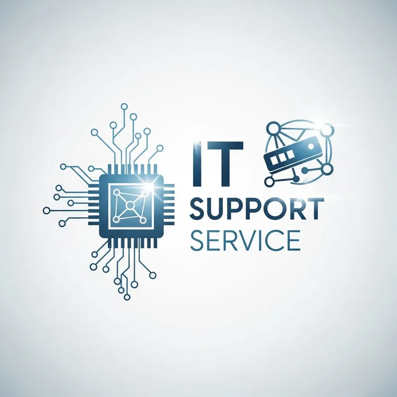 Professional IT Support Service Logo Design