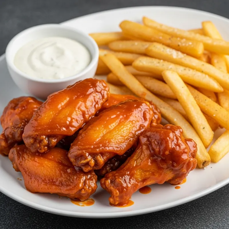 Buffalo Wings & Fries with Ranch Dressing - Irresistible Flavor Combo