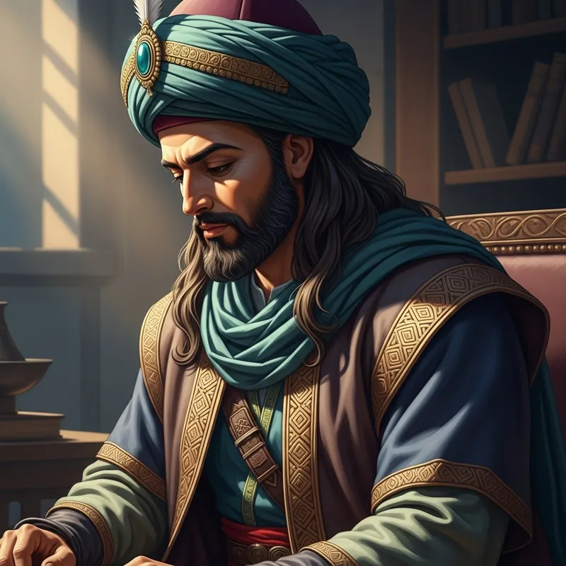 Imam Ali Portrait: Traditional Middle Eastern Figure Imam Ali Portrait: Traditional Middle Eastern Figure