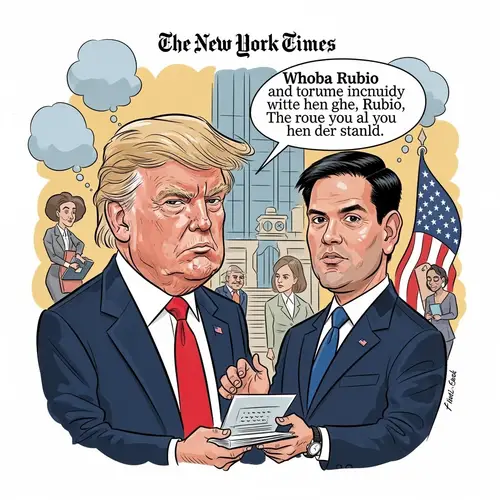 Trump and Rubio Caricature in NY Times Style