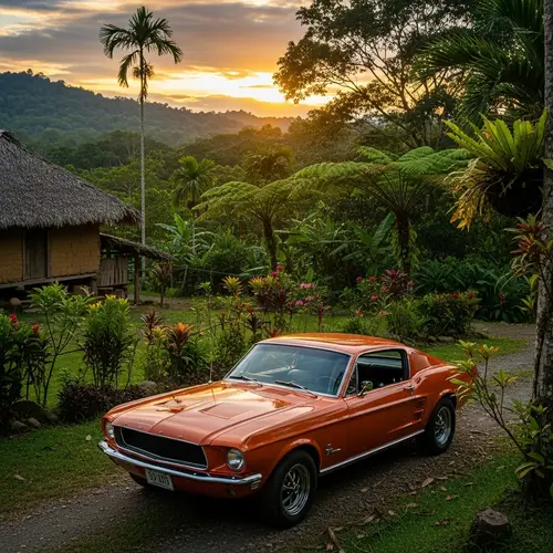 Ford Mustang in Chichica Panama - Tropical Car Scene