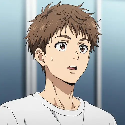 Surprised Anime Young Man in White Shirt