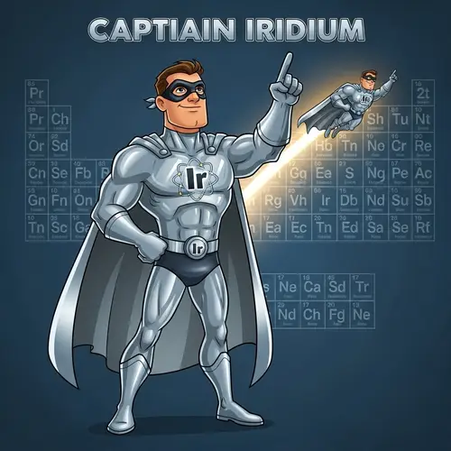 Iridium Cartoon Superhero: Fun & Imaginative Depiction