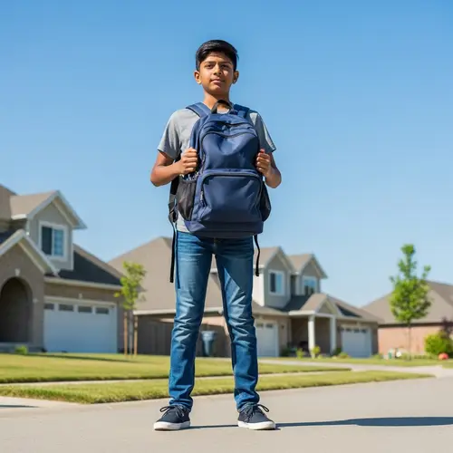 Confident South Asian Boy with Backpack | Back to School Adventure