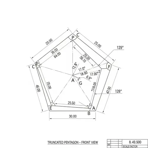 Truncated Pentagon Measurements | Geometry Info
