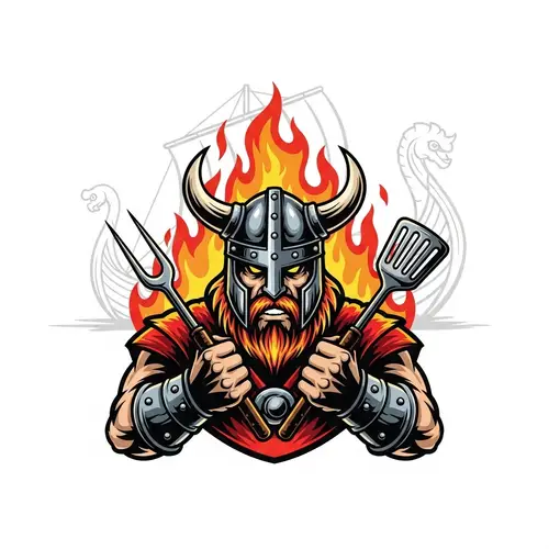 Fierce Viking Warrior BBQ Logo Design
