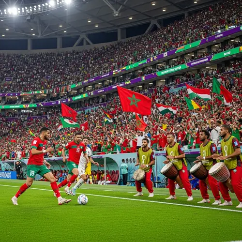 Moroccan Football Team World Cup Match Excitement