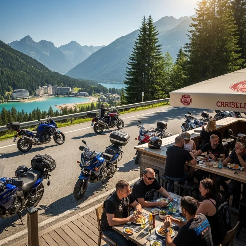 Diverse Bikers Enjoy Sunny Europe: Mountain Adventures
