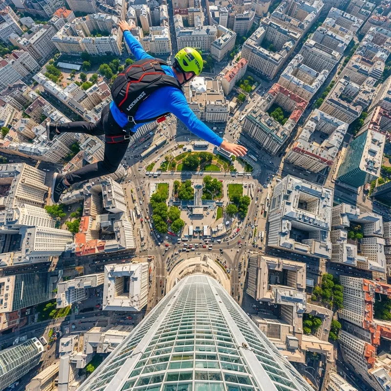 Extreme Base Jumping View | 100000-Floor Leap