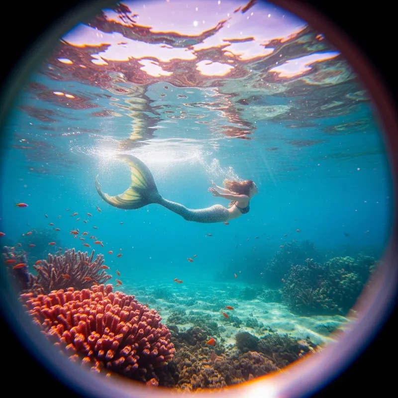 Vibrant Mermaid in Surreal Underwater Fantasy | Dreamlike Depths