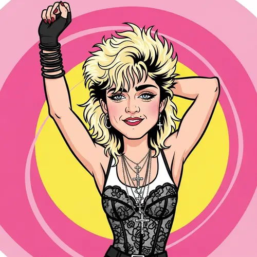 Madonna Cartoon Caricature: 80s Pop Icon