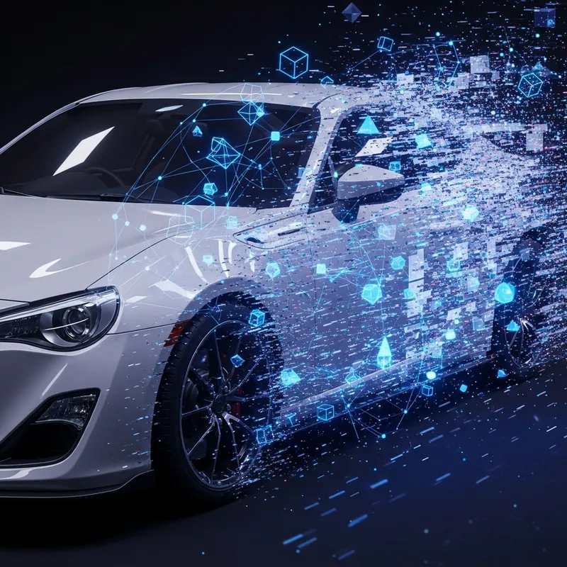 Digital Transformation: Car Rear in Lines and Cubes Digital Transformation: Car Rear in Lines and Cubes