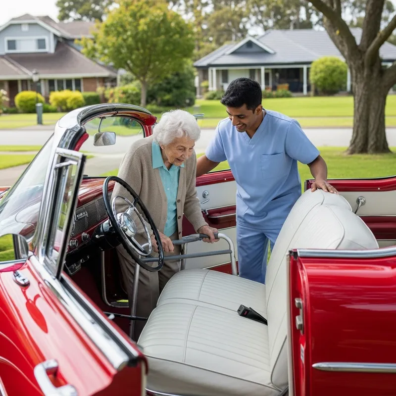 Heartwarming Elderly Care with Classic Car