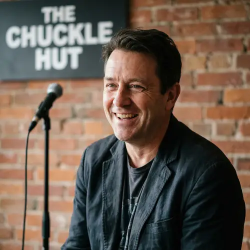 Engaging Comedian Headshot with a Charming Smile