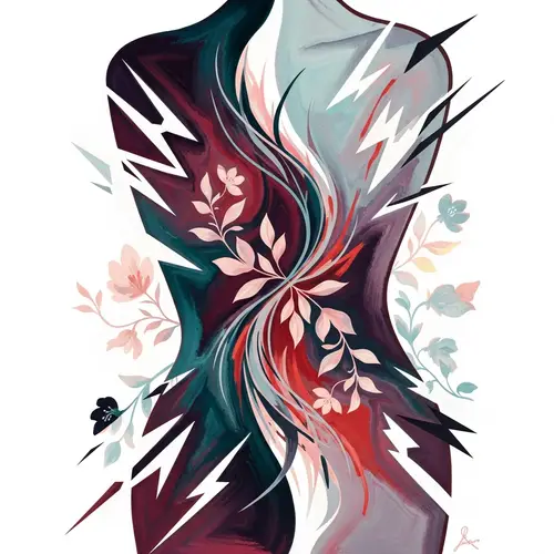 Surreal Endometriosis Art: Vibrant Mixed Media Representation