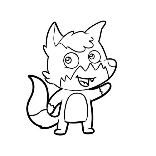 Joyous Cartoon Fox for Kids: Classic Children's Book Style