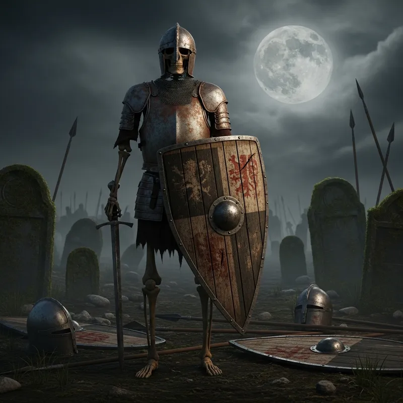 Skeletal Medieval Soldier - Eerie Battlefield Warrior
