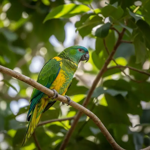 Colorful Parrot Perched on Branch | Tropical Tree