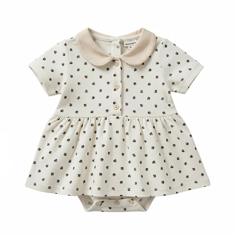 Cute Peplum Baby Girl's Dress for Sensitive Skin