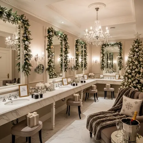 Luxurious Christmas-Themed Restroom | Holiday Ceremony Ambiance