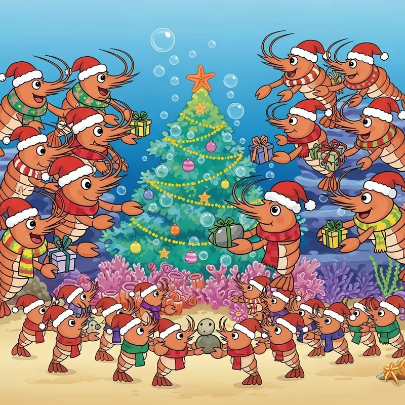 Shrimp Family Christmas Celebrations | Cute & Simple Version