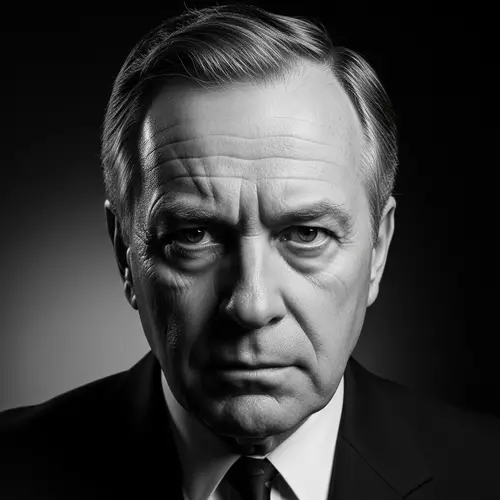 Intense Political Portrait of Middle-Aged Caucasian Man | Black & White