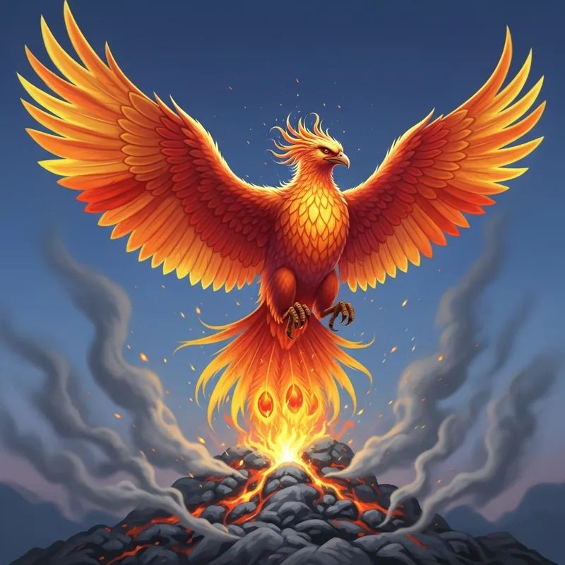 Phoenix Rising from Ashes | Illustration Phoenix Rising from Ashes | Illustration