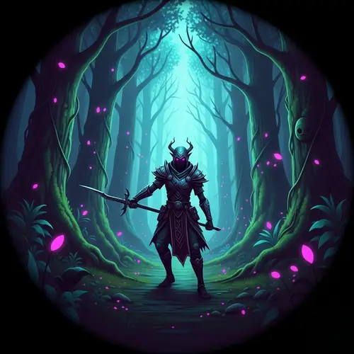 Mysterious Figure in Dark Forest | Dynamic Pose & Intense Gaze