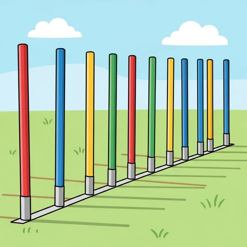 Dog Agility Weave Clipart: Fun & Energetic Course Design without Dog