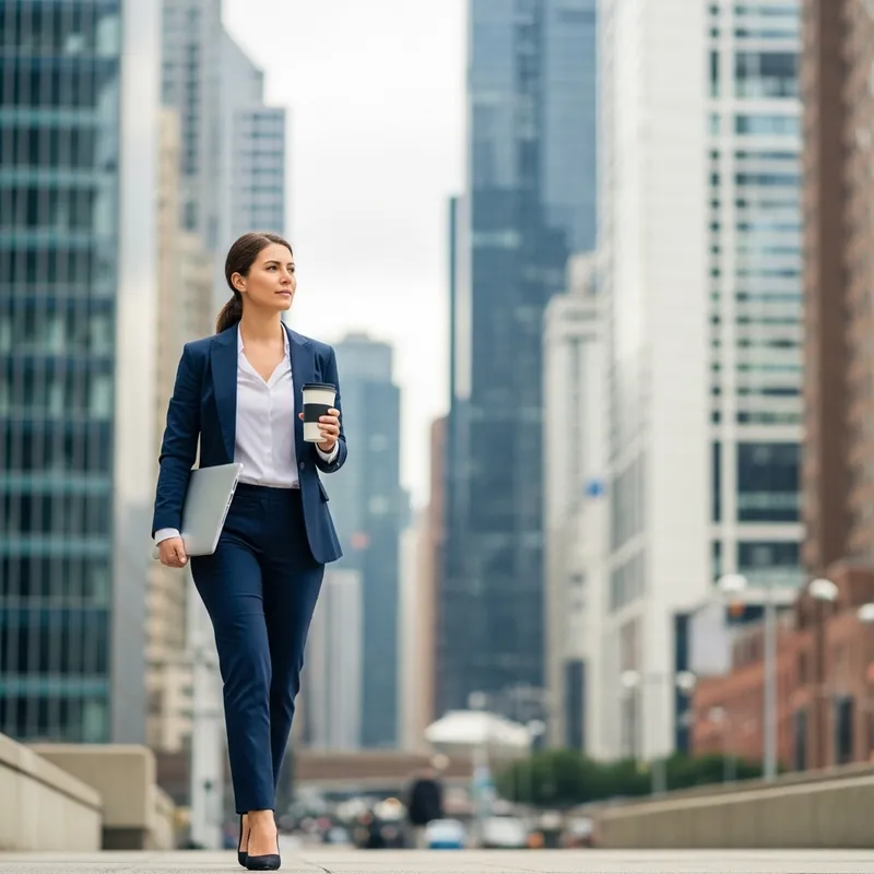 Confident Modern Caucasian Businesswoman in City Scene
