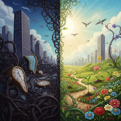 Transformative Journey from Burnout to Recovery - Digital Painting