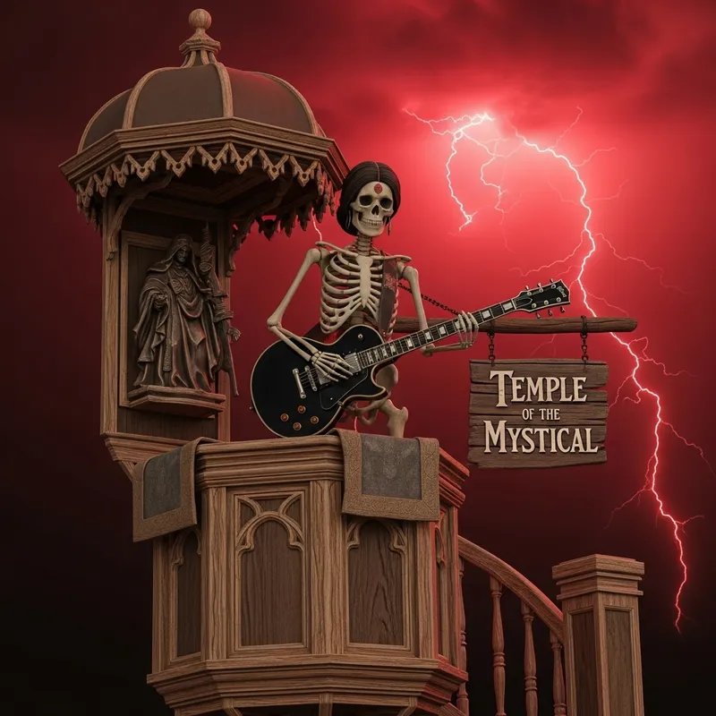 Mystical Temple of Wicced: Enigmatic Skeleton Preacher Musician Mystical Temple of Wicced: Enigmatic Skeleton Preacher Musician