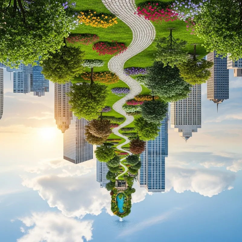 Vertical Landscape & Urban Skyscrapers: Artistic Harmony