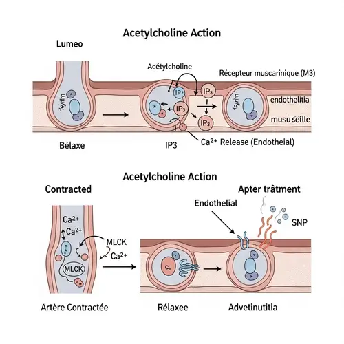 Acetylcholine & Sodium Nitroprusside Action Diagram
