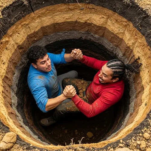 Surprising Encounter in Deep Hole | Hispanic Men Companionship