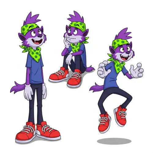 Original Cartoon Character in Fun Poses