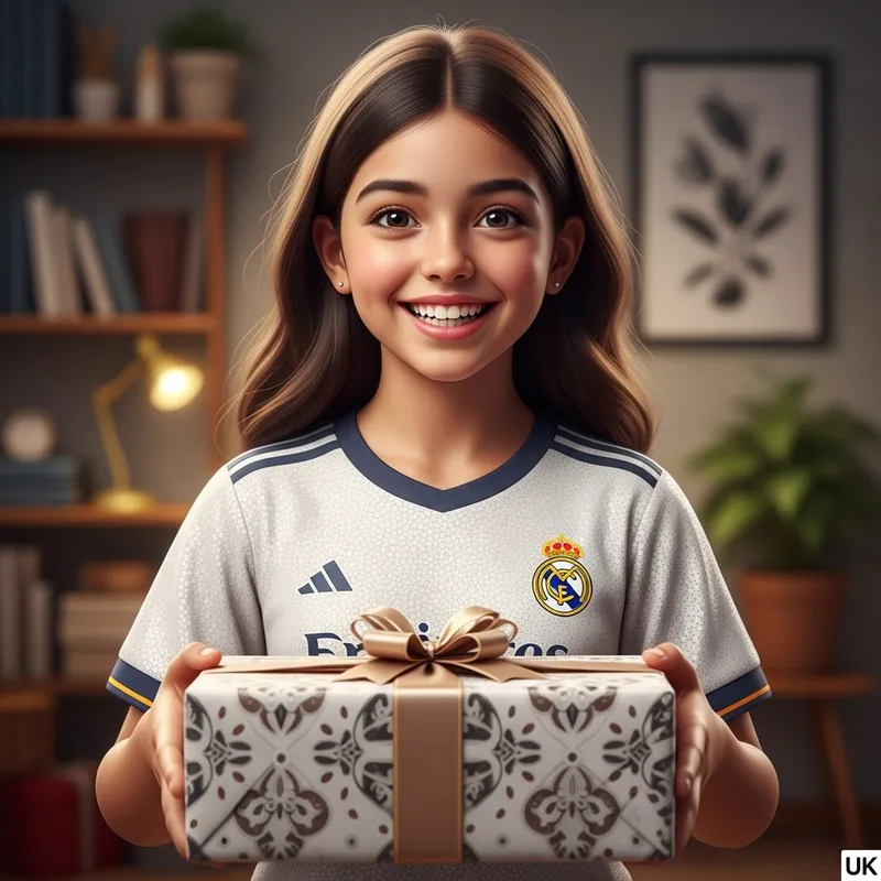 Ultra Realistic Brunette Girl in Real Madrid Jersey Ultra Realistic Brunette Girl in Real Madrid Jersey