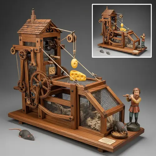 Intricate Rat-Catcher Device for Pied Piper Story