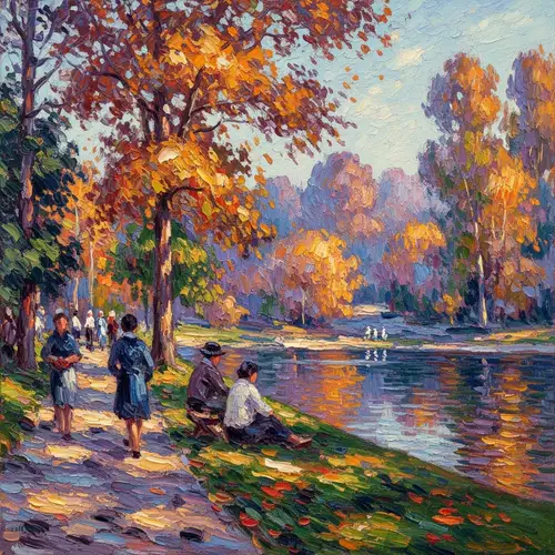 Indian Summer Impressionist Painting | Tranquil Vistas & Vibrant Hues