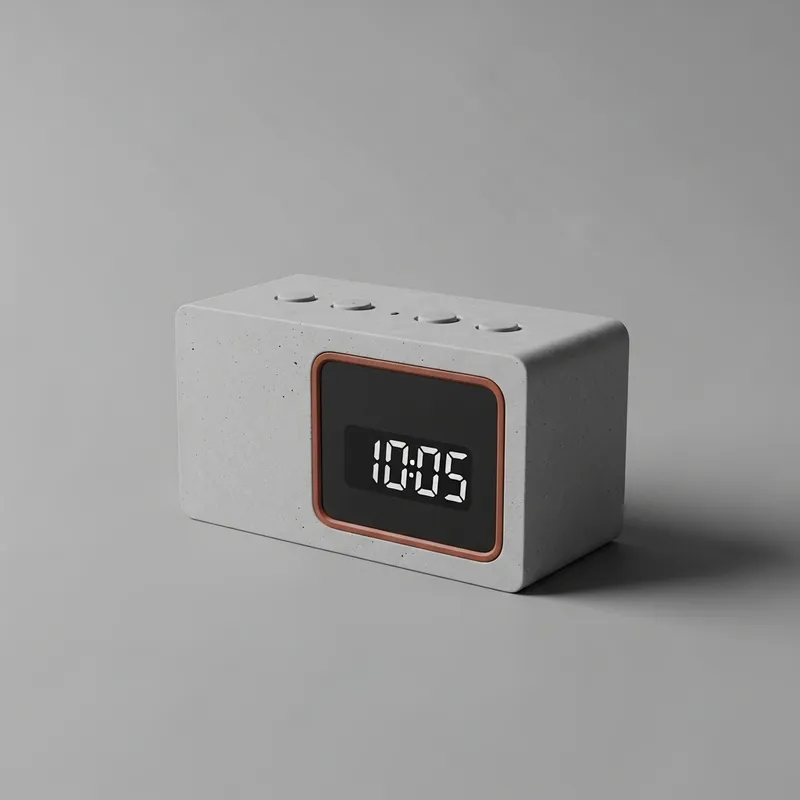 Modern Minimalistic Alarm Clock in Calm, Brutal Colors for Sale