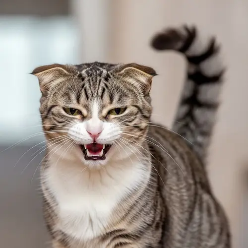 Illustration of Angry Domestic Short-Haired Cat