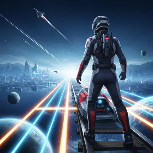 Dan Heng Sci-Fantasy Racing Adventure | High-Tech Rail Scene