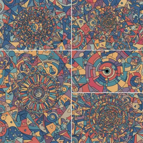 Vibrant Geometric Digital Designs | Colorful Patterns & Shapes