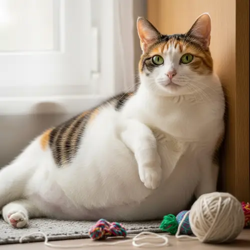 Beautiful Pregnant Cat of Mixed Breed | Heartwarming Maternal Scene